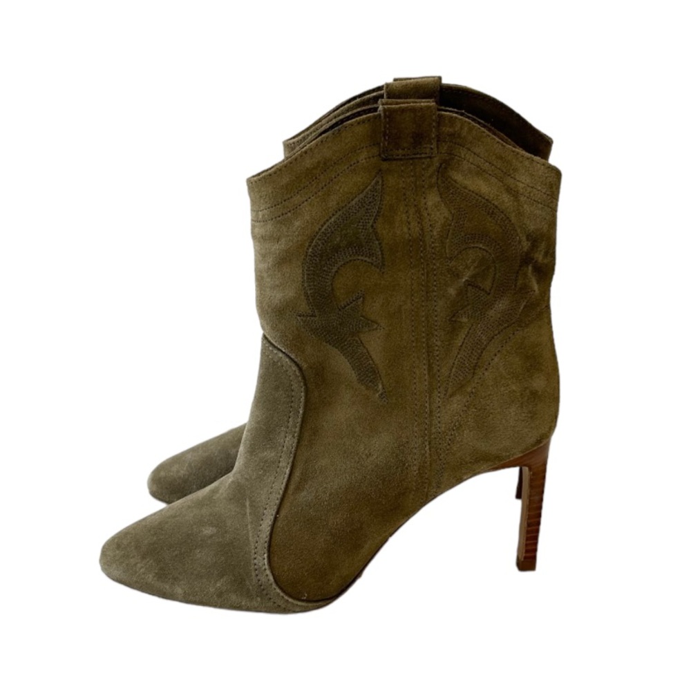 ba&sh Khaki Suede Ankle Booties
